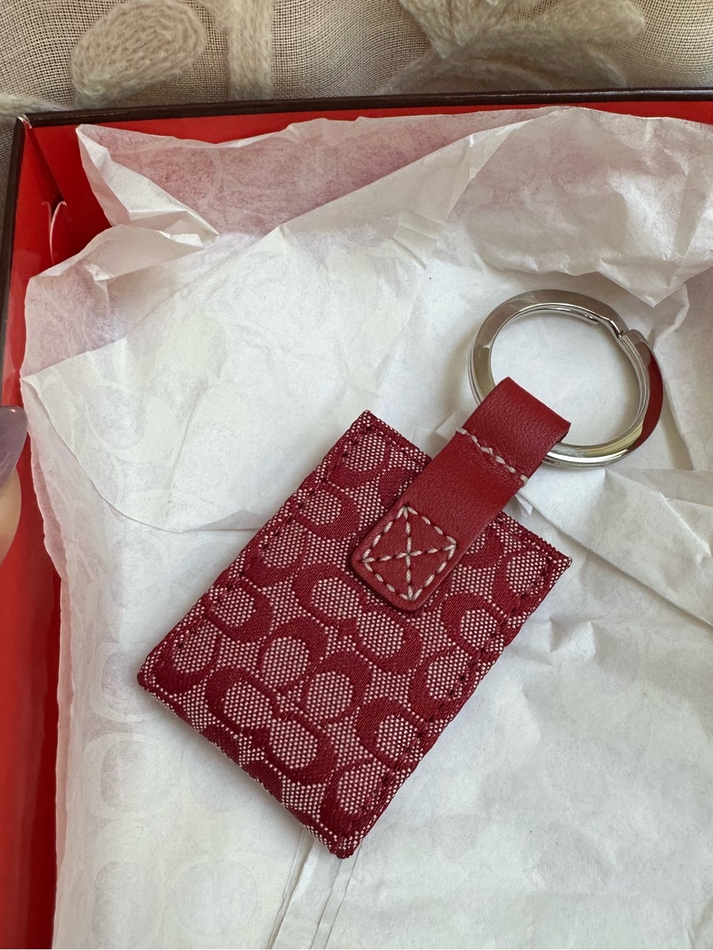 NIB Coach Cherry Red Keyring - Picture 2 of 2
